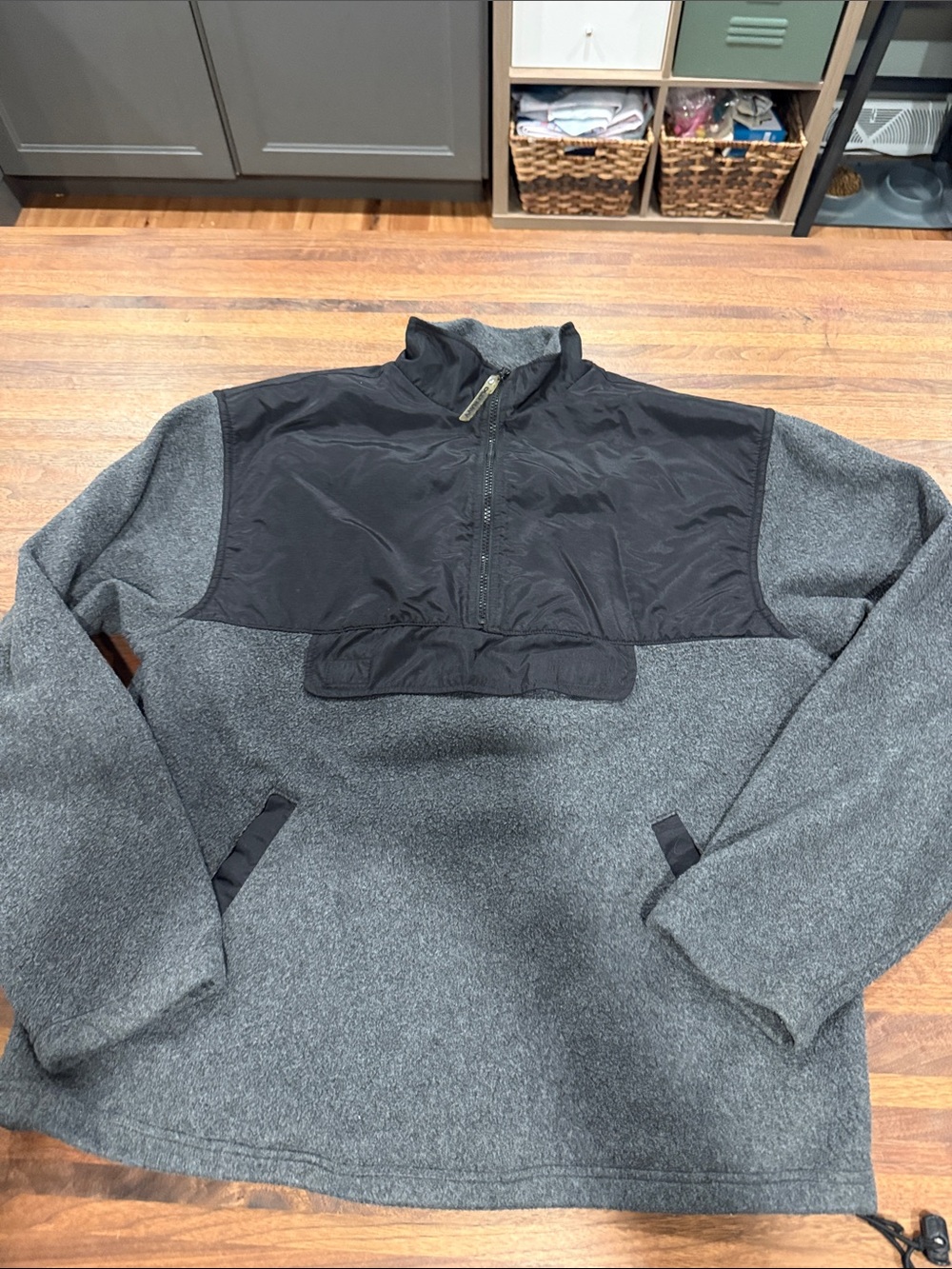 Old Navy Black Shell Jacket with Gray Fleece Lining